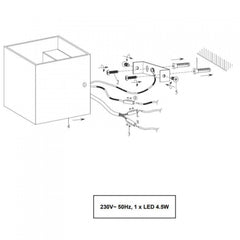 Trio LOUIS 223310132 fali lámpa  arany   fém   incl. 1 x SMD, 4,3W, 3000K, 430Lm   430 lm  3000 K  IP20   A+